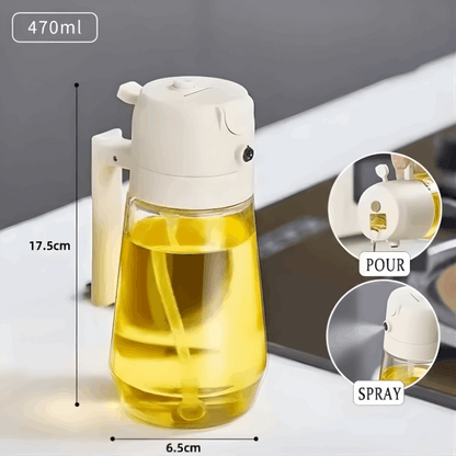 2-in-1 Glass Oil Spray & Pour Bottle (500ml) – Buy 1 Get 1 FREE