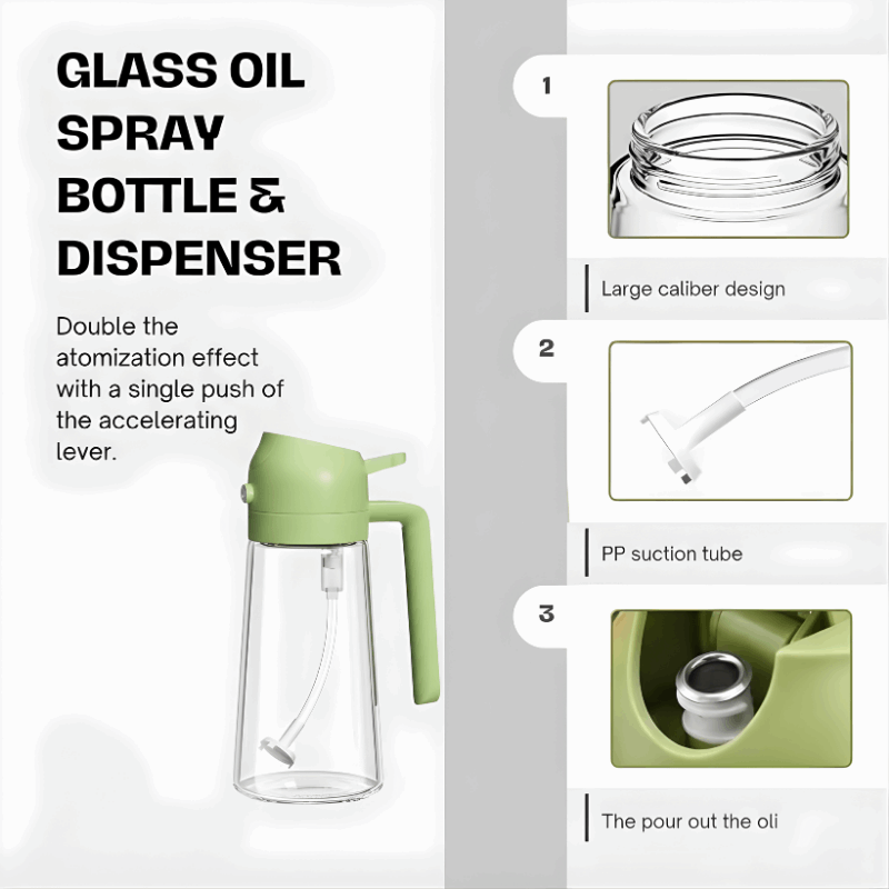 2-in-1 Glass Oil Spray & Pour Bottle (500ml) – Buy 1 Get 1 FREE